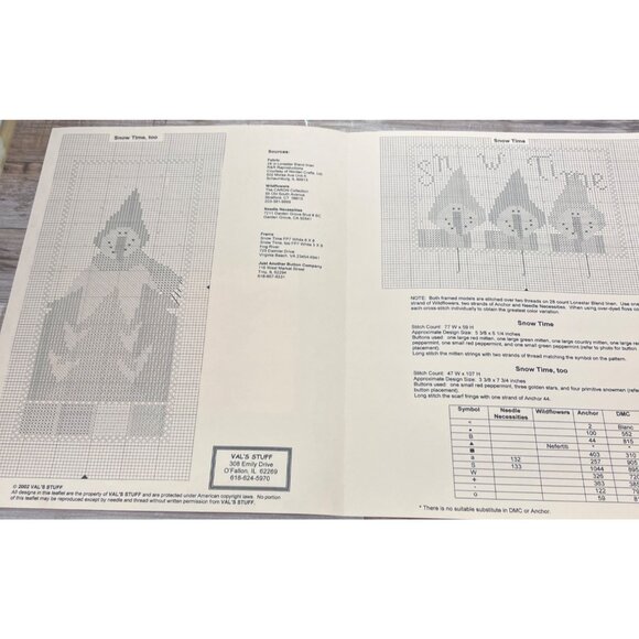 Vals Stuff Snow Time Cross Stitch Pattern Booklet - Picture 3 of 3